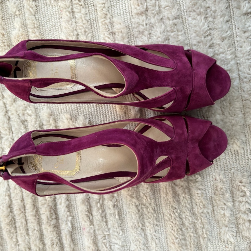 Christian Dior Purple Suede Heels size 39 - Picture 3 of 8